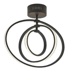 Avali Adjustable LED Semi Flush Ceiling Light In Matt Black Finish 80682