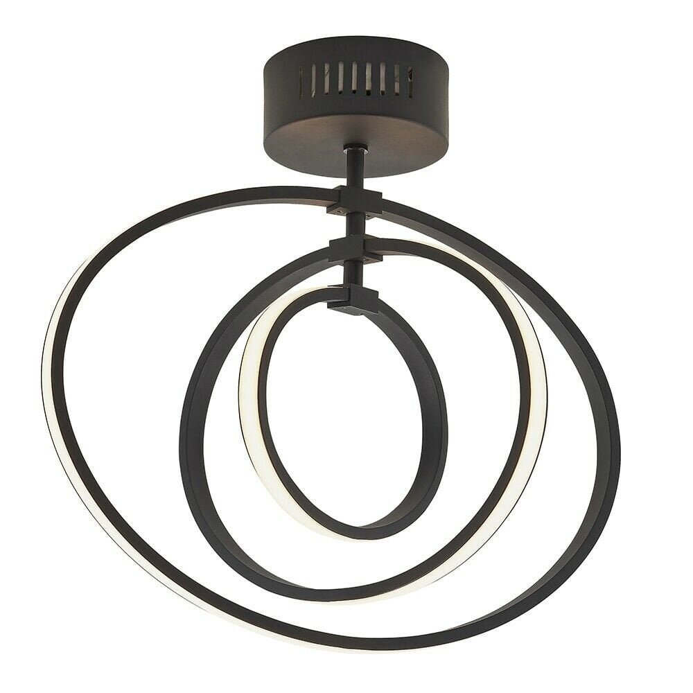 Avali Adjustable LED Semi Flush Ceiling Light In Matt Black Finish 80682