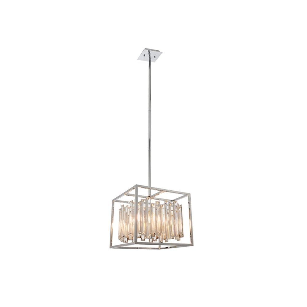 Acadia 4 Light Crystal Ceiling Pendant Light In Polished Chrome Finish 81930