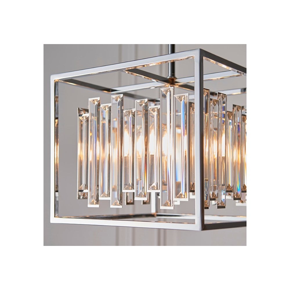 Acadia 4 Light Crystal Ceiling Pendant Light In Polished Chrome Finish 81930