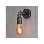 Pipe Industrial Wall Light In Aged Pewter Paint Finish 78765