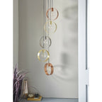 Hoop Modern 5 Light Ceiling Pendant In Brass, Nickel And Copper Finish 81923