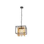 Daya Stylish Ceiling Pendant Light In Matt Black And Gold Finish 81962