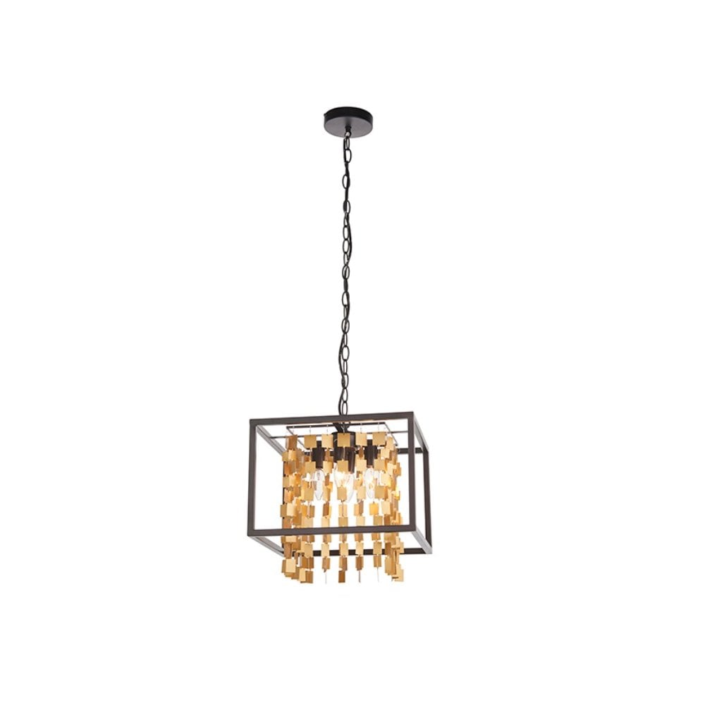 Daya Stylish Ceiling Pendant Light In Matt Black And Gold Finish 81962