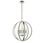 Ritz 6 Light Globe Ceiling Pendant Light In Nickel Finish With Crystal Detail 81508