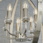 Ritz 6 Light Globe Ceiling Pendant Light In Nickel Finish With Crystal Detail 81508