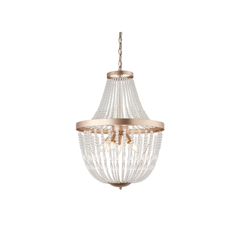 Celine Stylish 5 Light Ceiling Chandelier In Rose Gold Finish 81913