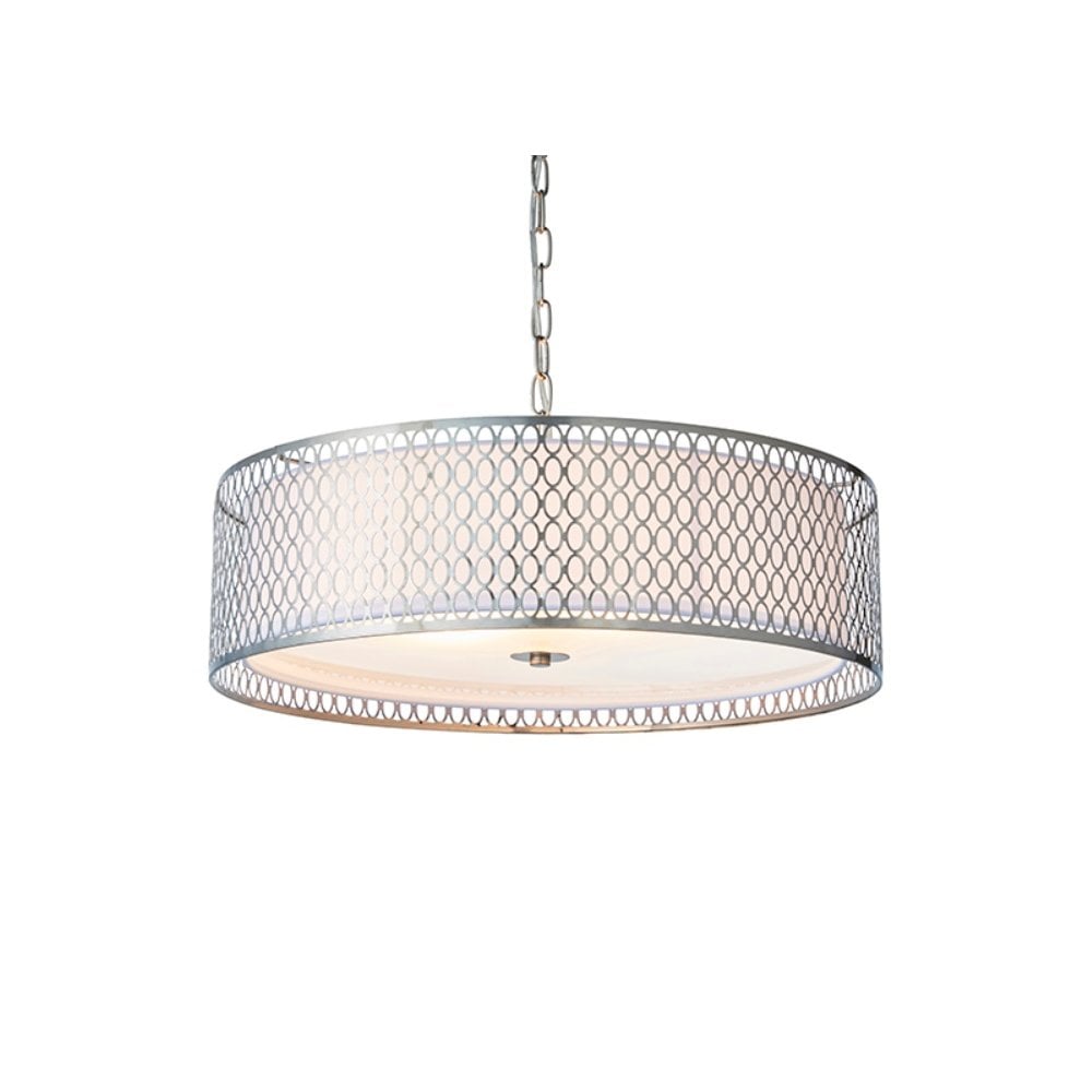 Cordero Stylish 3 Light Ceiling Pendant In Satin Nickel Finish With Glass Diffuser 81969