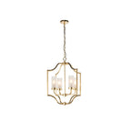 Edrea 4 Light Ceiling Pendant In Satin Brass With Frosted Glass Shades 81914