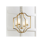 Edrea 4 Light Ceiling Pendant In Satin Brass With Frosted Glass Shades 81914
