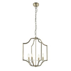 Edrea 4 Light Ceiling Pendant In Antique Brass With Clear Crystal Glass 81916