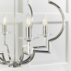 Galand 4 Light Ceiling Pendant In Polished Nickel With Clear Crystal Glass 81915