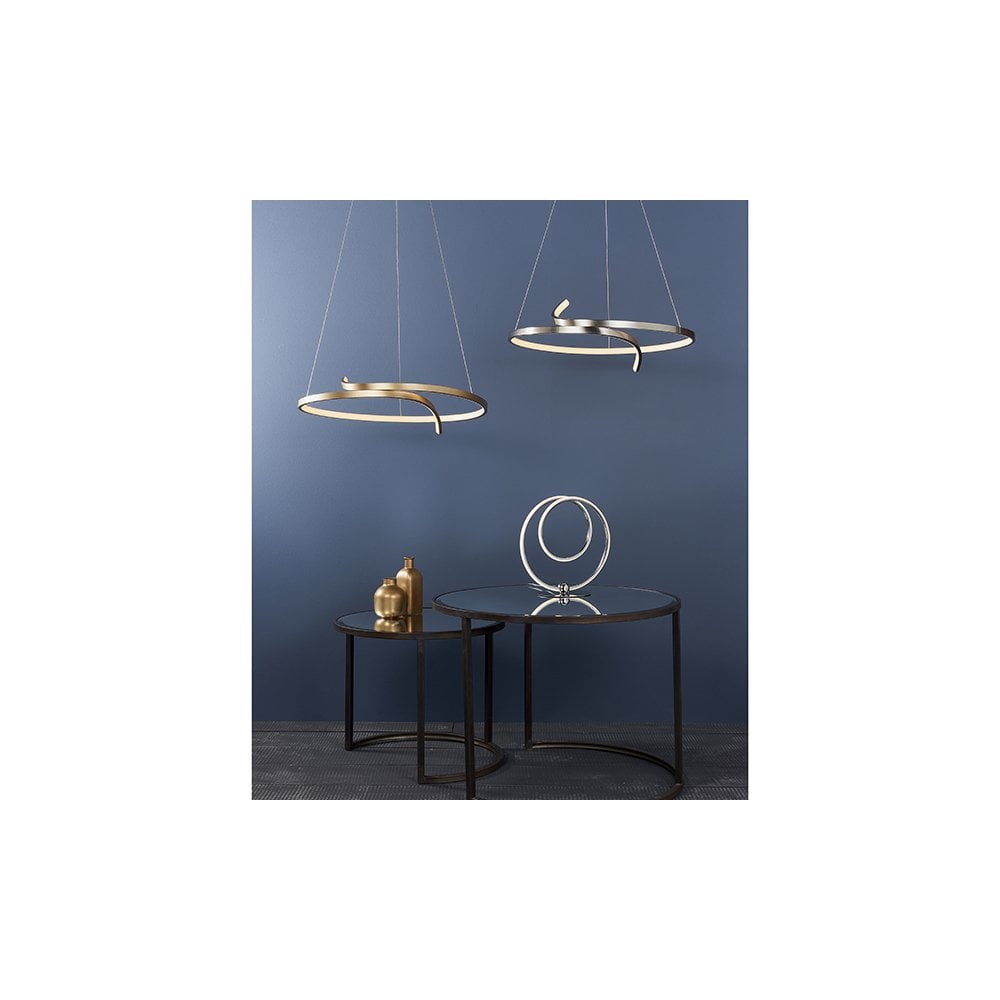Rafe Modern Ceiling Pendant Light In Matt Brushed Gold Finish 90323
