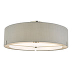 Santino 3 Light Semi Flush Ceiling Light In Satin Chrome With Grey Shade SAN5339
