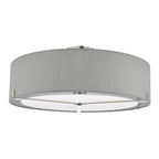 Santino 3 Light Semi Flush Ceiling Light In Satin Chrome With Grey Shade SAN5339