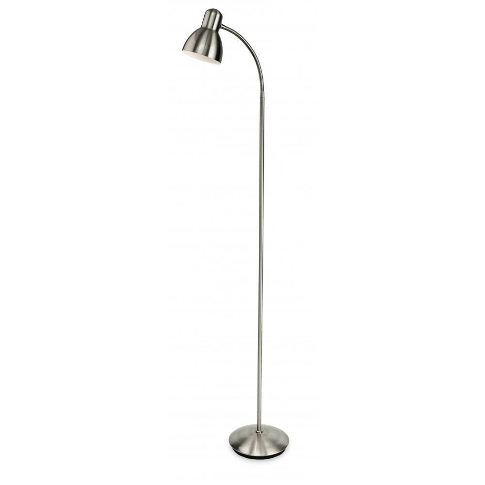 Morgan Classic Reading Floor Lamp In Brushed Steel Finish 3745BS