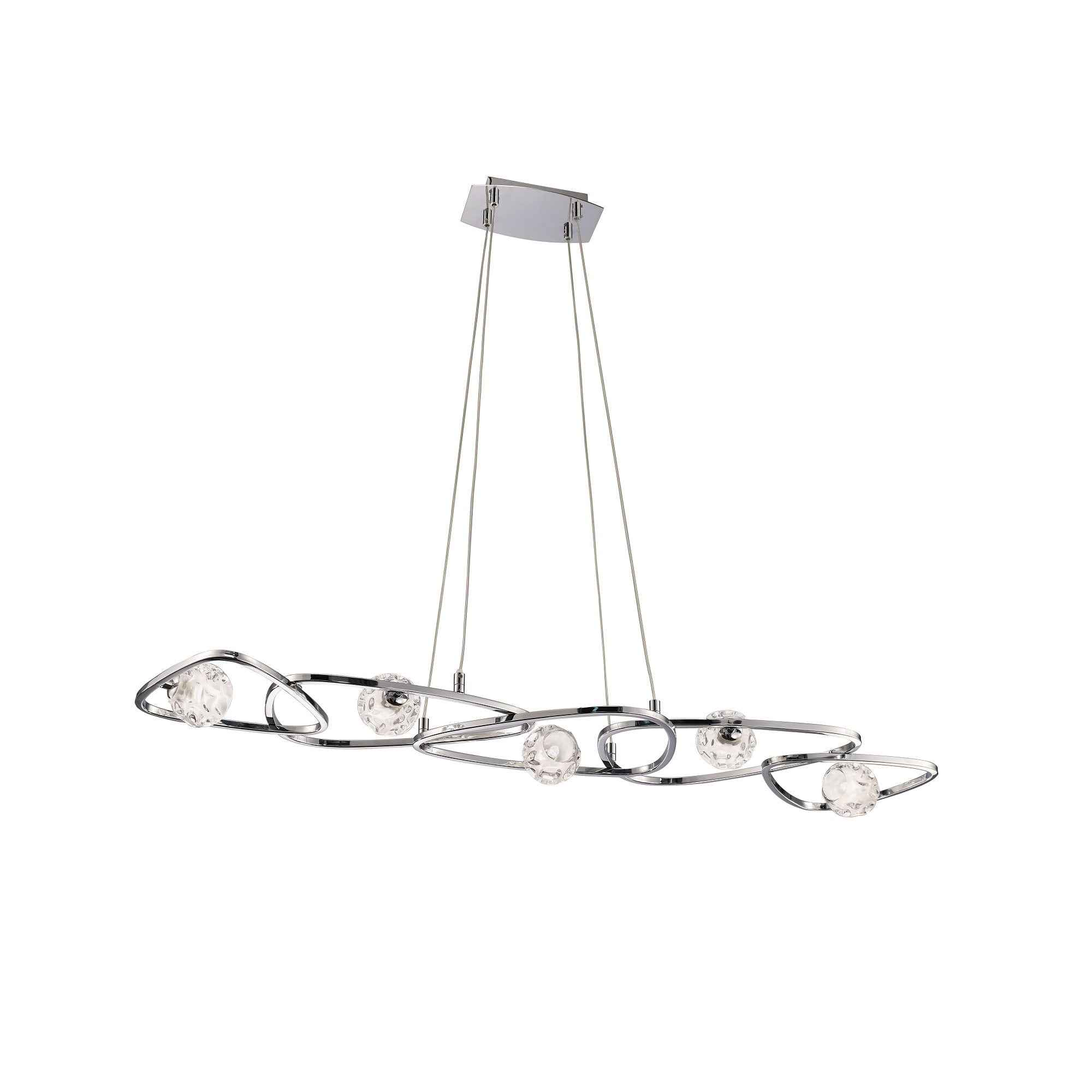 Lux Stylish 5 Light Linear Ceiling Pendant In Polished Chrome Finish M5012
