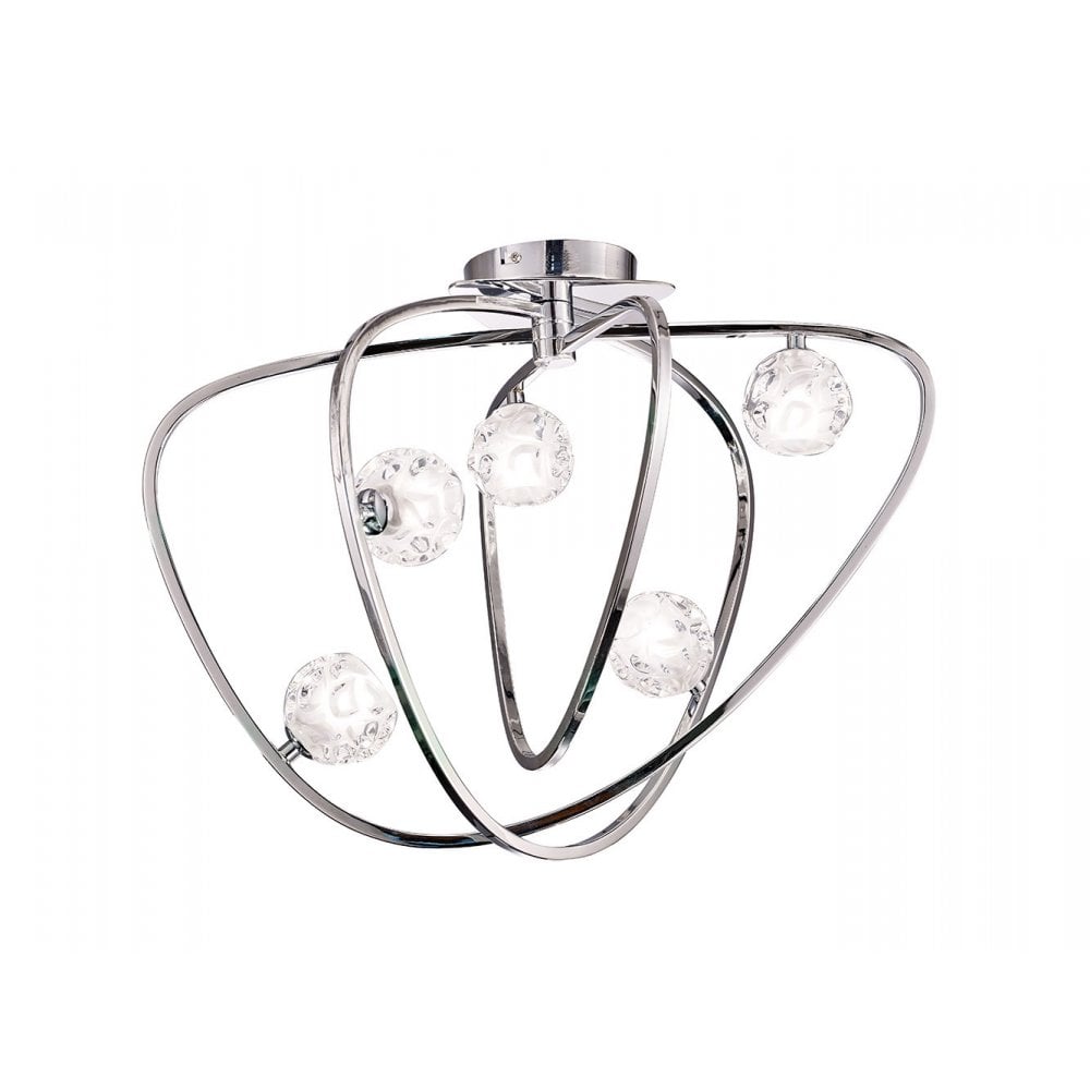 Lux Stylish 5 Light Semi Flush Ceiling Light In Polished Chrome Finish M5014