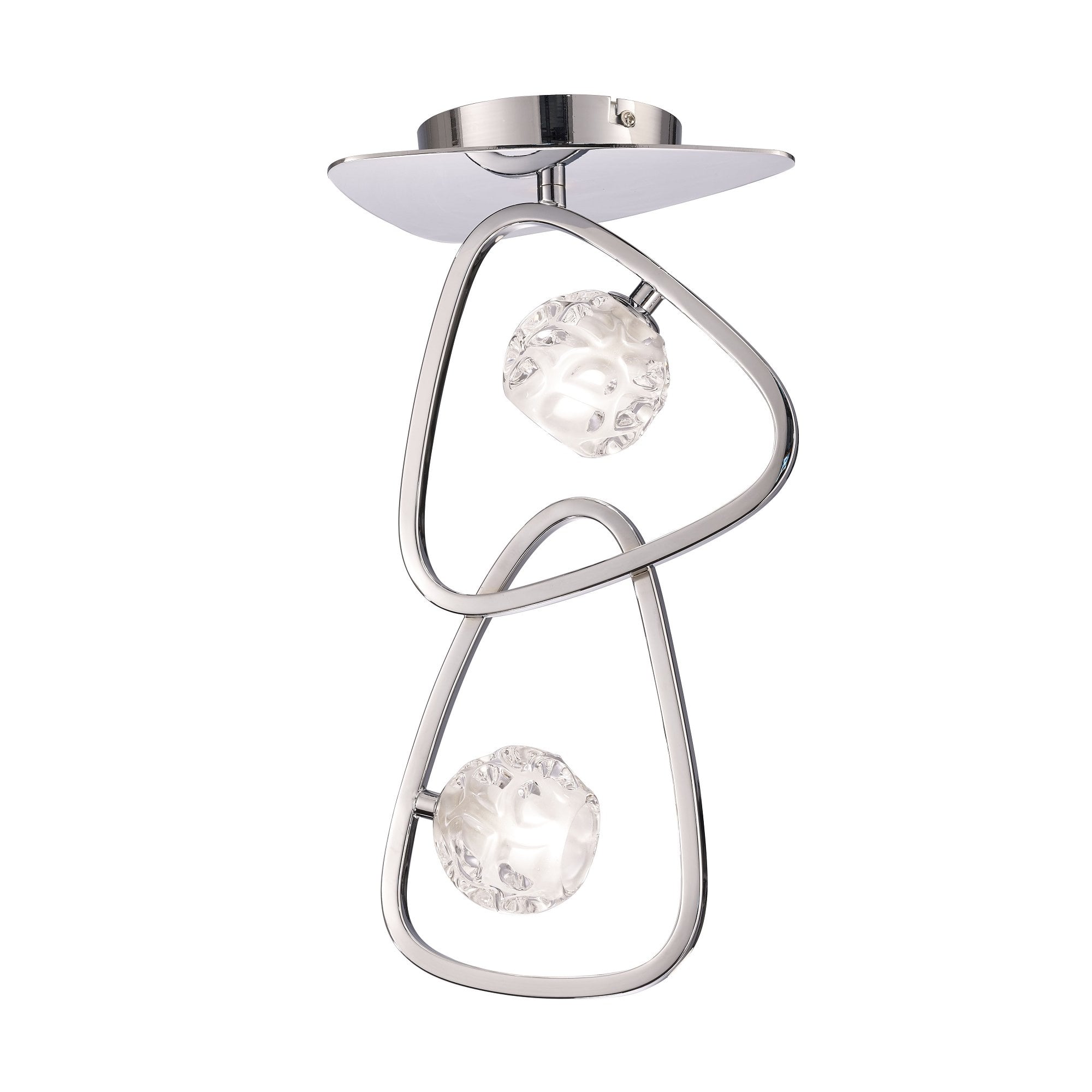Lux Stylish 2 Light Semi Flush Ceiling Light In Polished Chrome Finish M5015