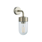 North Outdoor Wall Light In Brushed Stainless Steel Finish With Clear Glass 71184