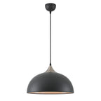 Tetbury Ceiling Pendant Light In Sand Black Finish With Satin Nickel Detail