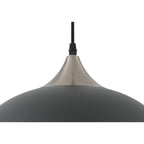 Tetbury Ceiling Pendant Light In Sand Black Finish With Satin Nickel Detail