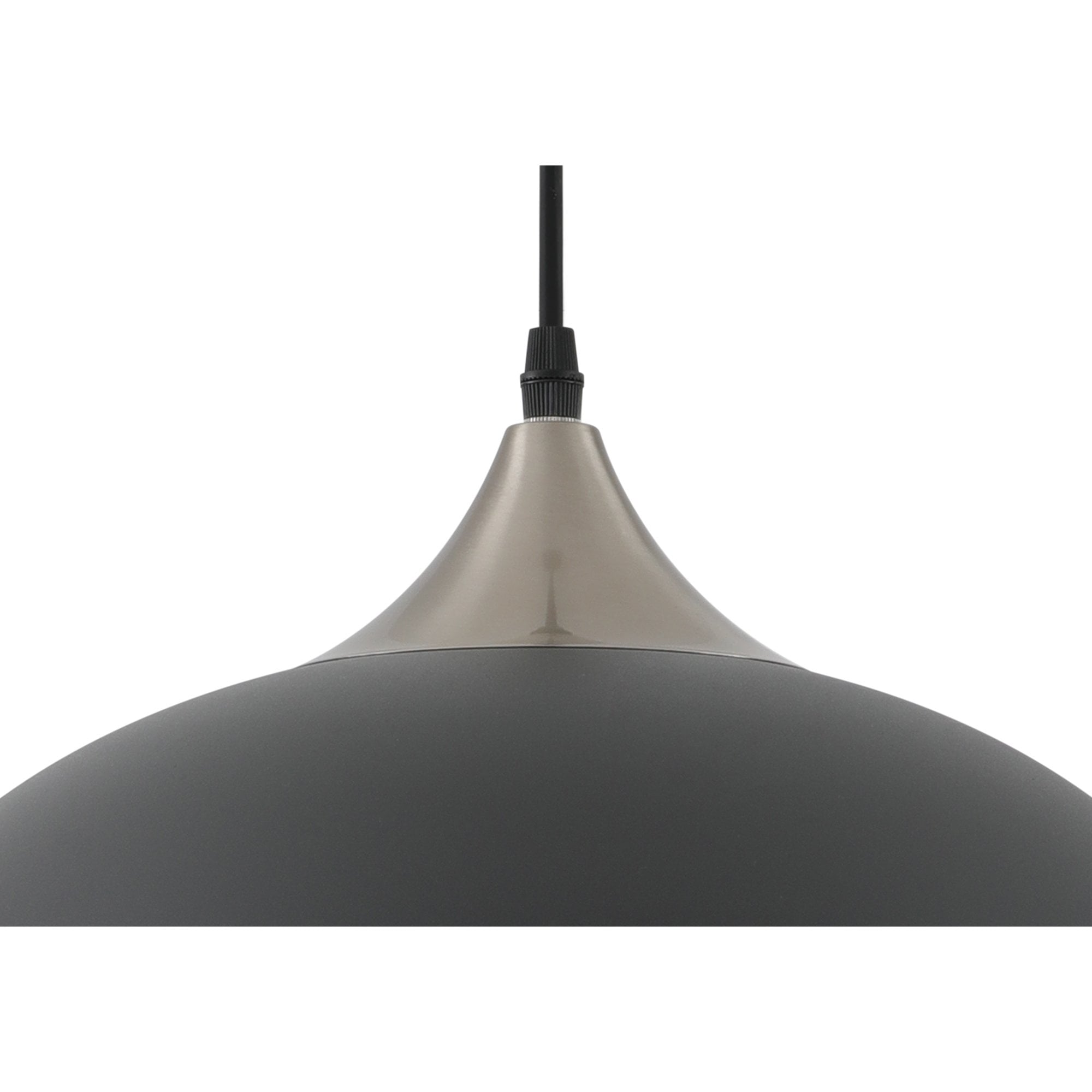 Tetbury Ceiling Pendant Light In Sand Black Finish With Satin Nickel Detail
