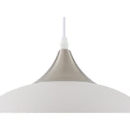 Tetbury Ceiling Pendant Light In Sand White Finish With Satin Nickel Detail