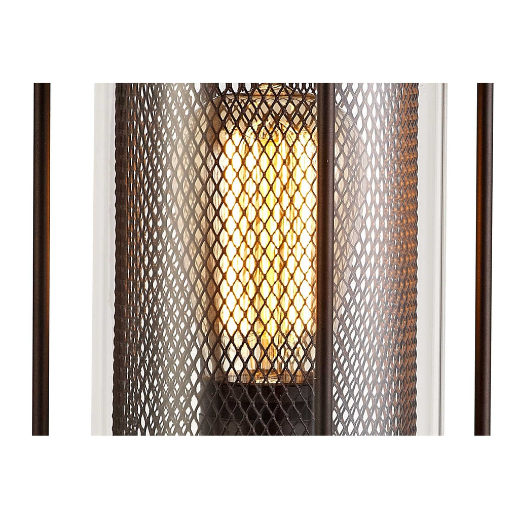 Purton Outdoor Pedestal Light In Antique Bronze With Clear Glass Panels