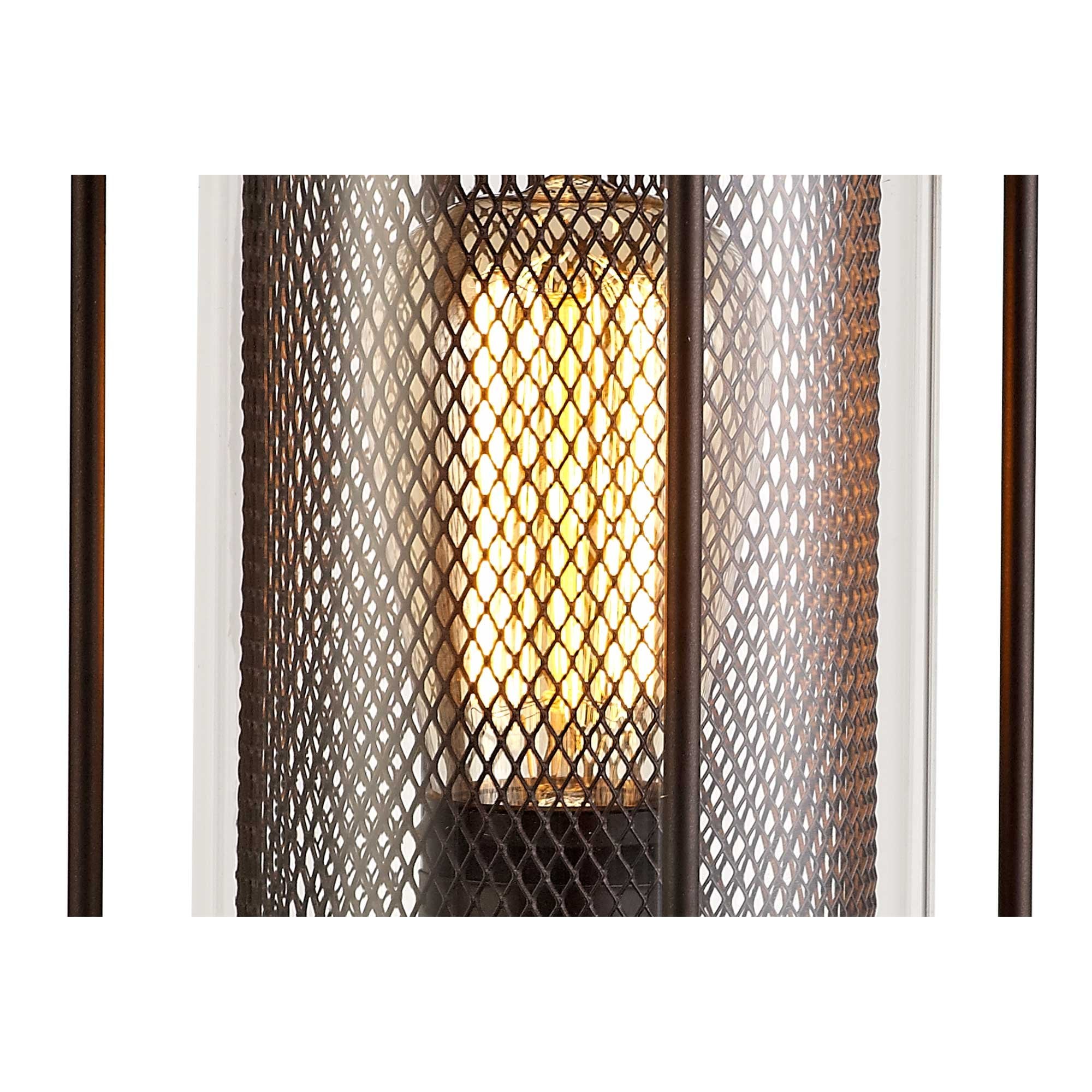 Purton Outdoor Pedestal Light In Antique Bronze With Clear Glass Panels