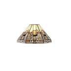 Glasgow Small Tiffany Non Electric Ceiling Pendant Light In Grey, White and Black