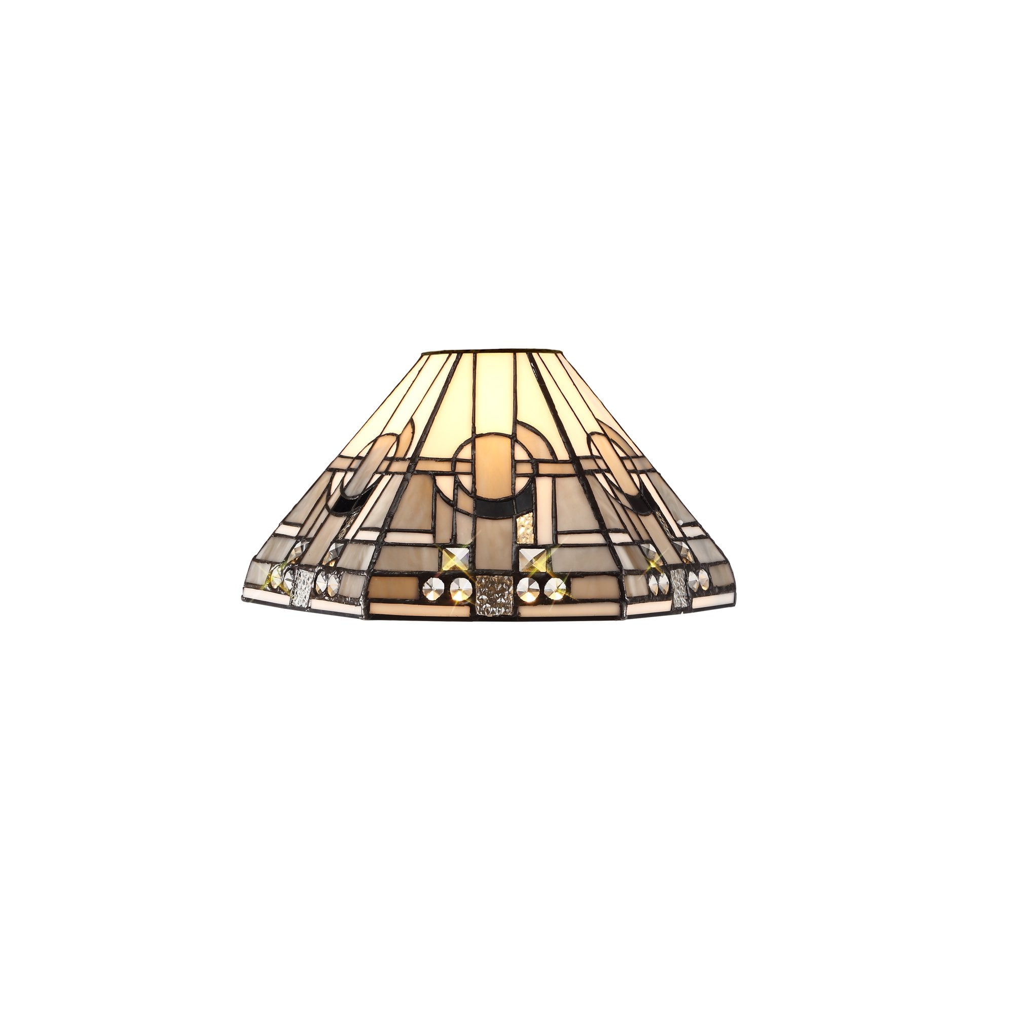 Glasgow Small Tiffany Non Electric Ceiling Pendant Light In Grey, White and Black