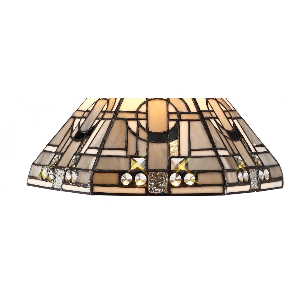 Glasgow Small Tiffany Non Electric Ceiling Pendant Light In Grey, White and Black