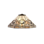 Glasgow Medium Tiffany Non Electric Ceiling Pendant Light In Grey, White and Black