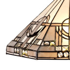 Glasgow Medium Tiffany Non Electric Ceiling Pendant Light In Grey, White and Black