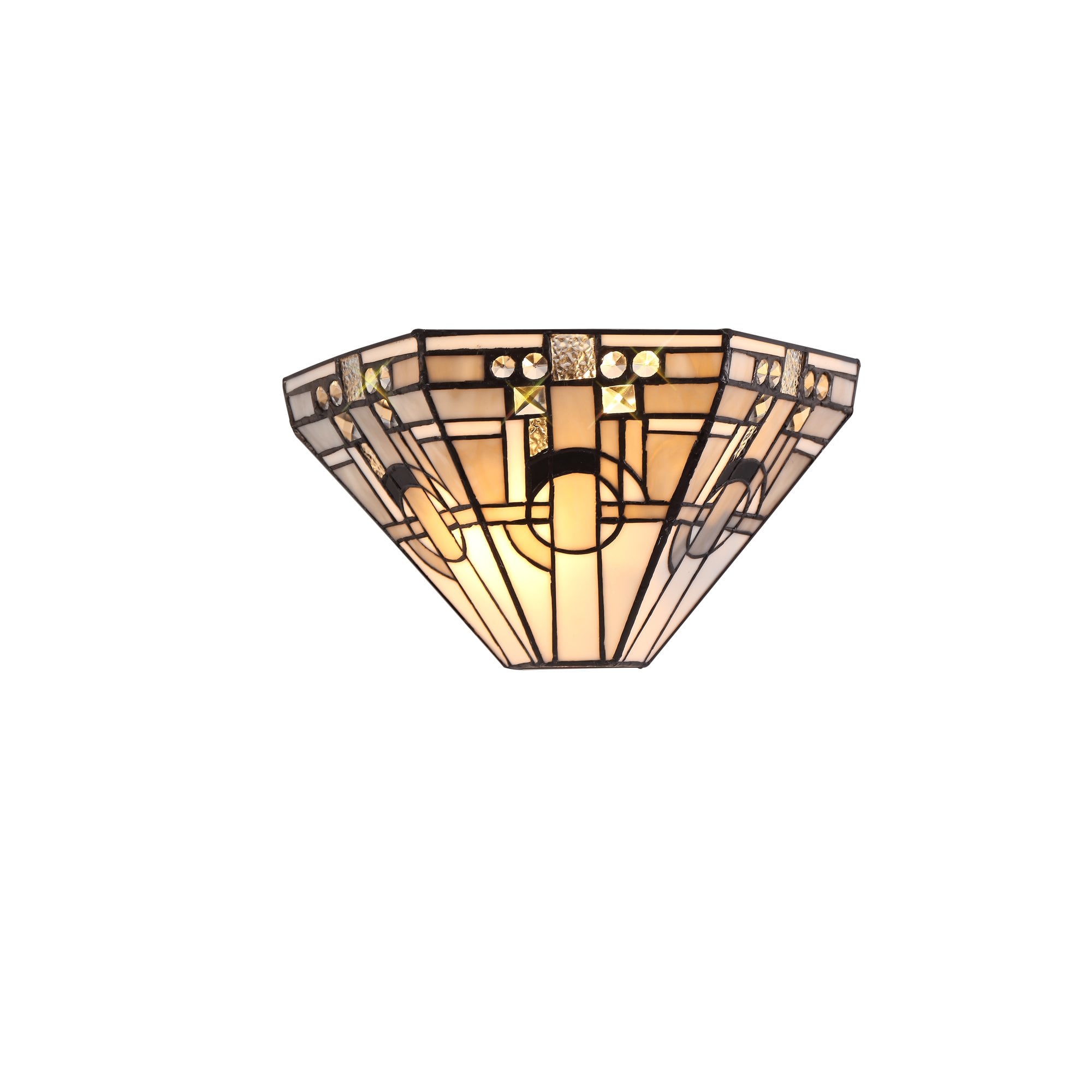 Glasgow Tiffany Wall Light In Grey, White and Black