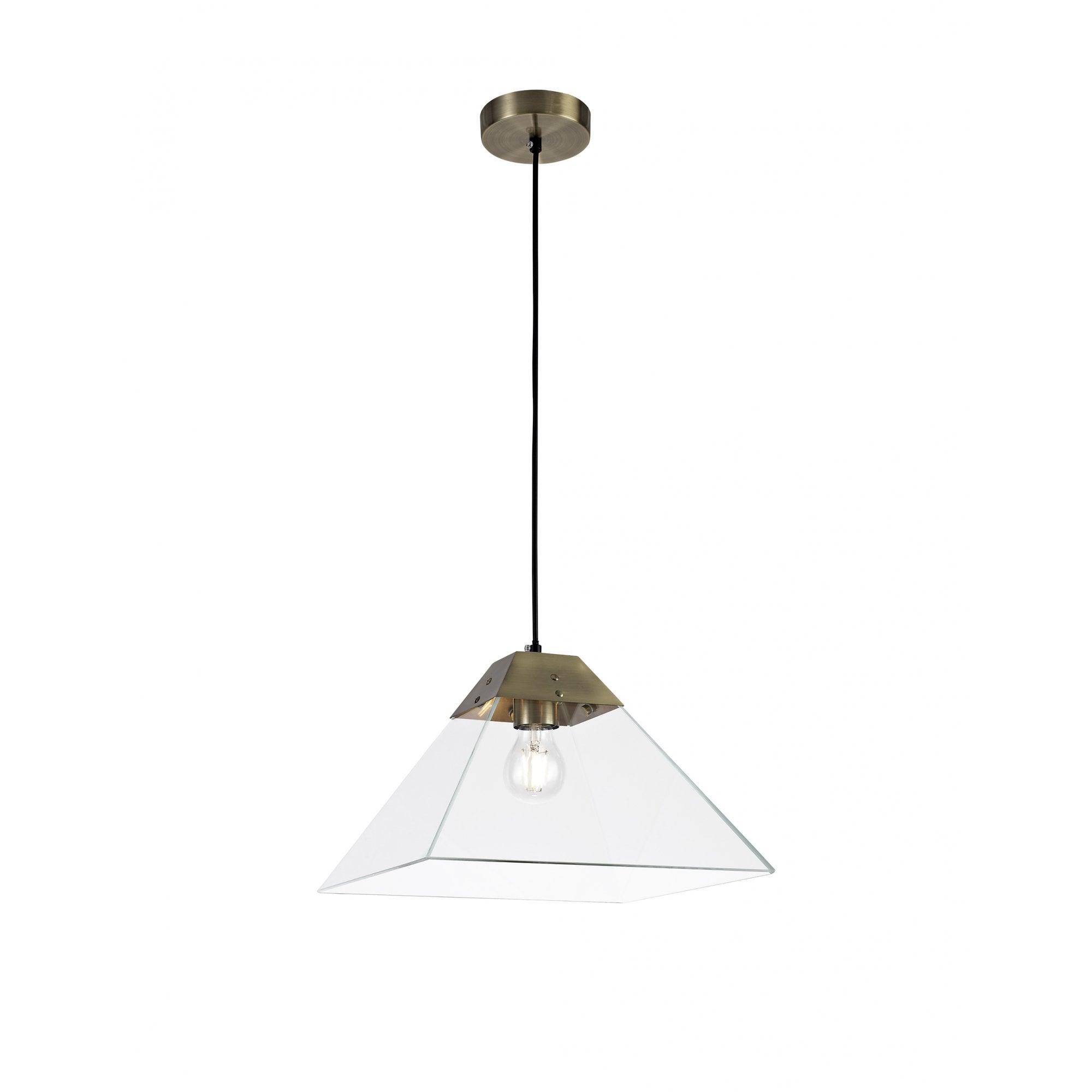 Ewen Medium Ceiling Pendant Light In Antique Brass Finish