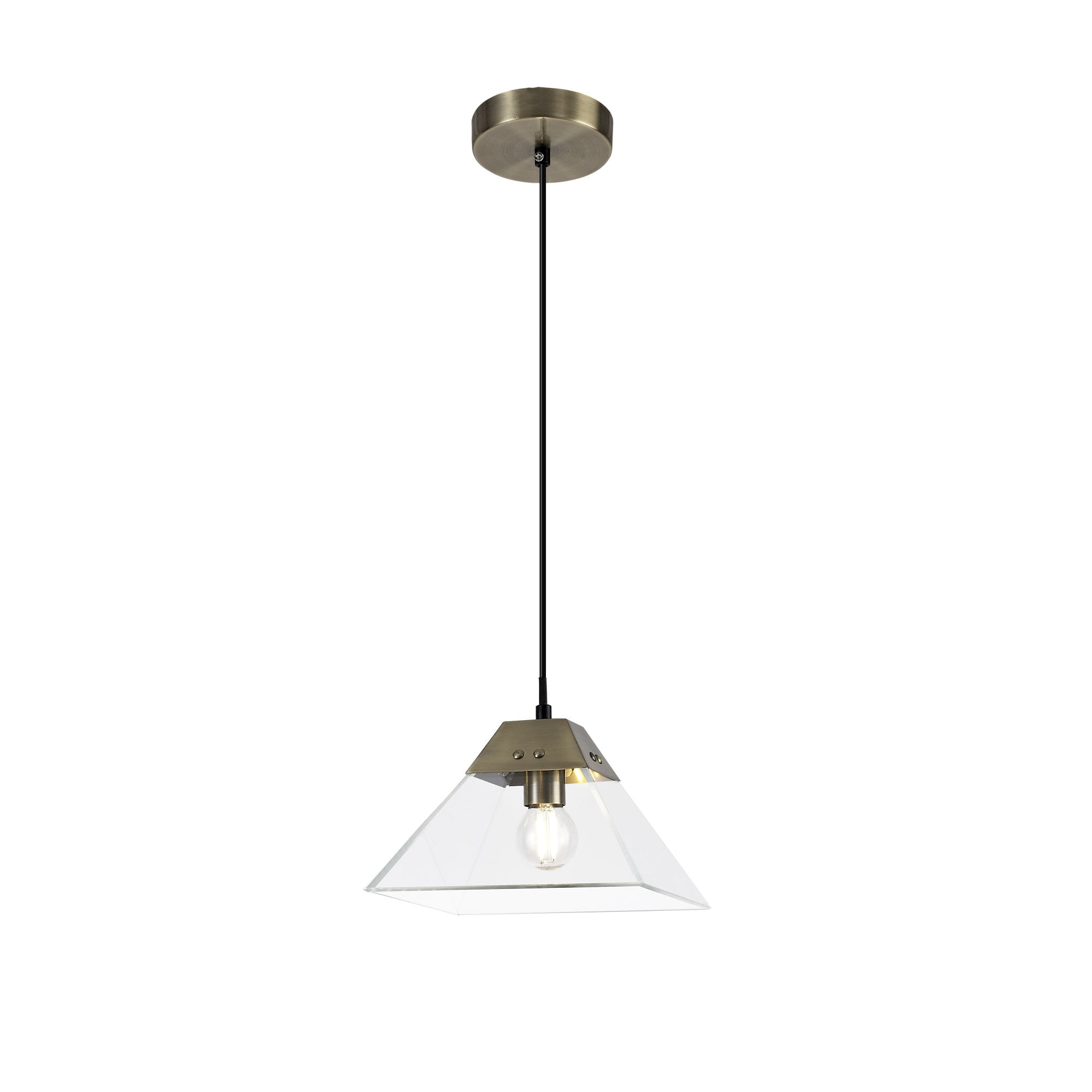 Ewen Small Ceiling Pendant Light In Antique Brass Finish