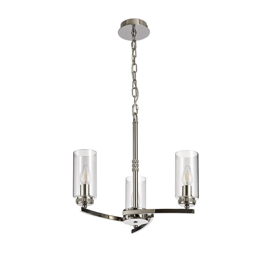 Benz Convertible 3 Light Ceiling Fitting In Polished Nickel Finish