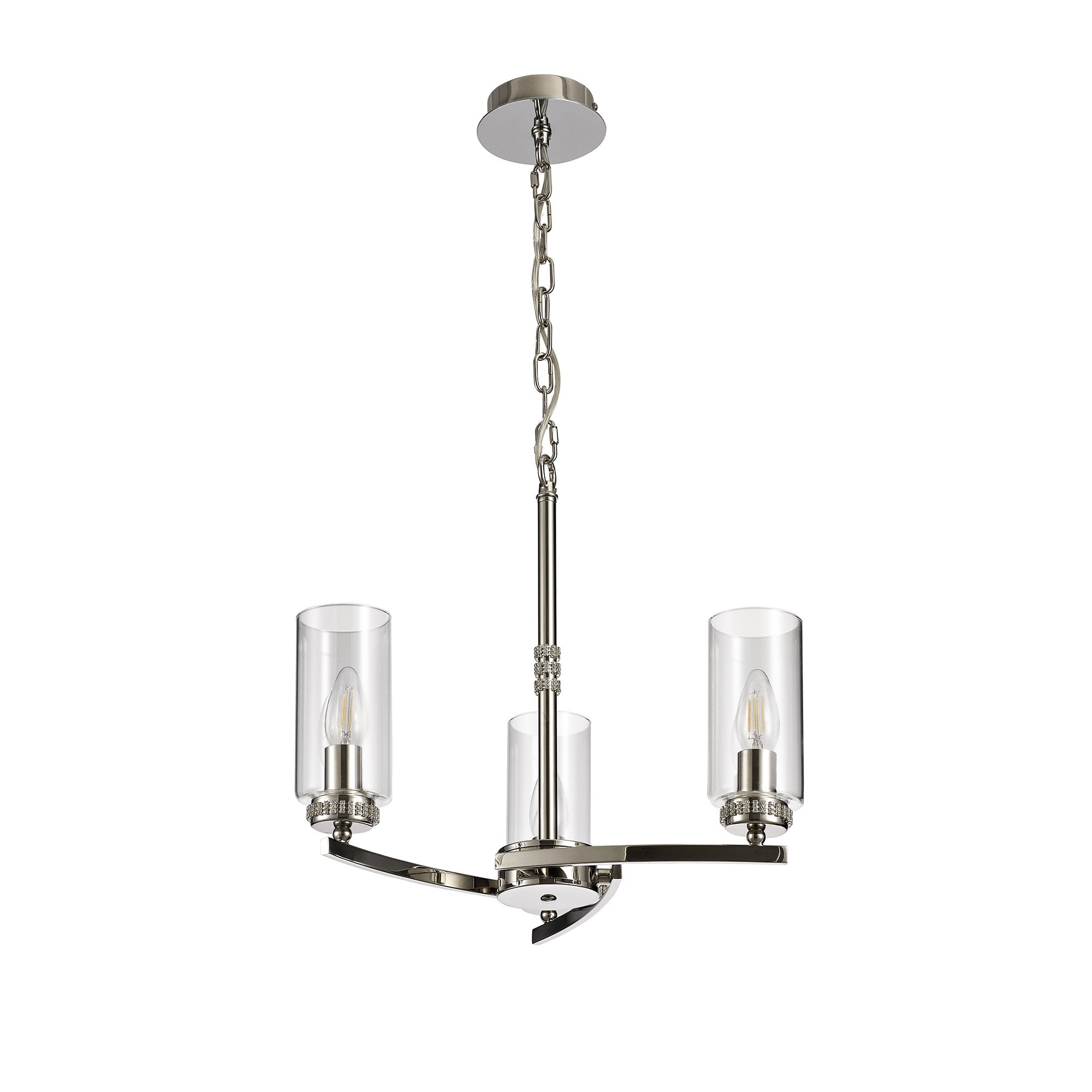 Benz Convertible 3 Light Ceiling Fitting In Polished Nickel Finish