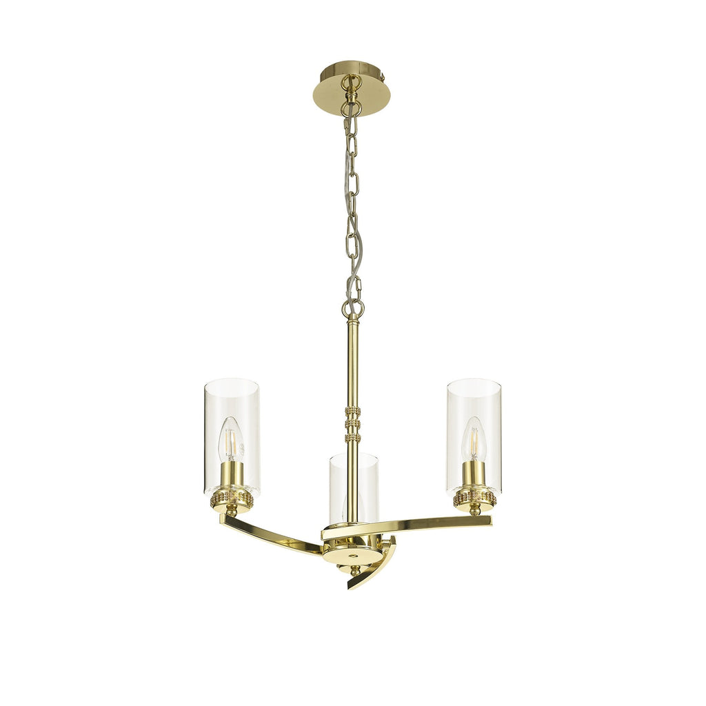 Benz Convertible 3 Light Ceiling Fitting In Polished Gold Finish