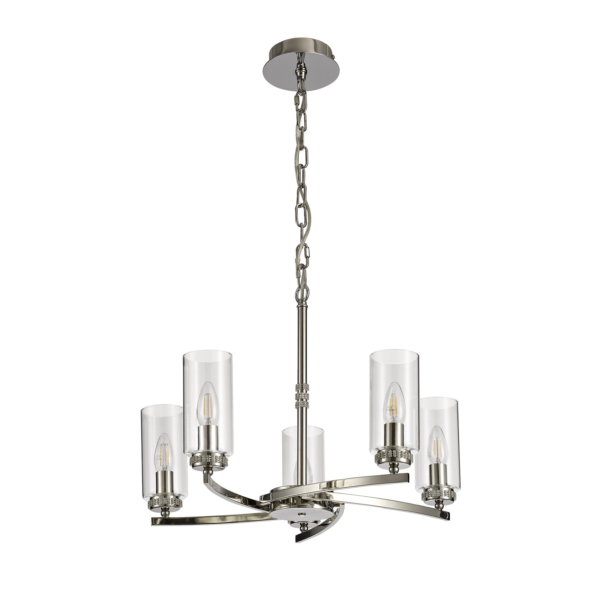 Benz Convertible 5 Light Ceiling Fitting In Polished Nickel Finish