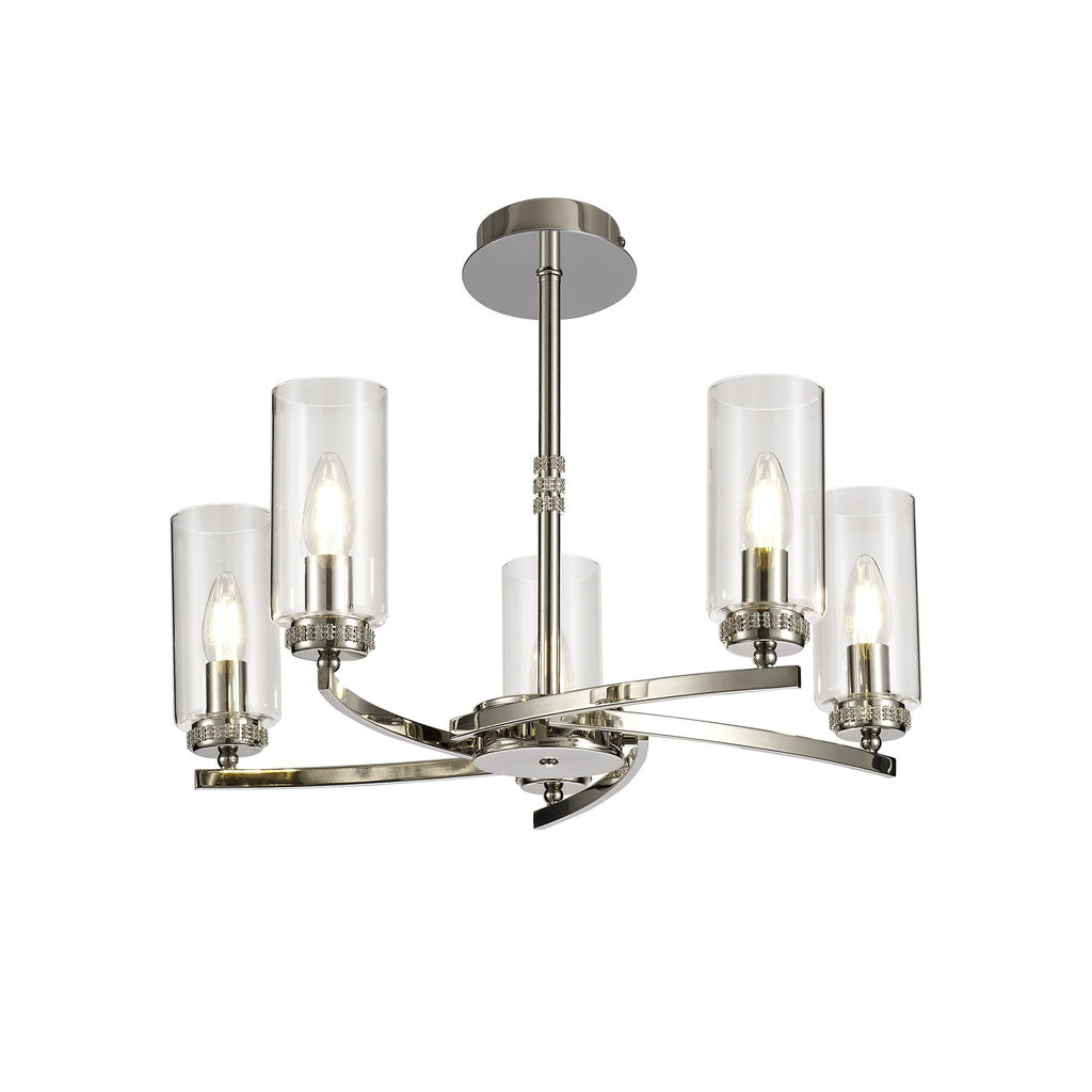 Benz Convertible 5 Light Ceiling Fitting In Polished Nickel Finish