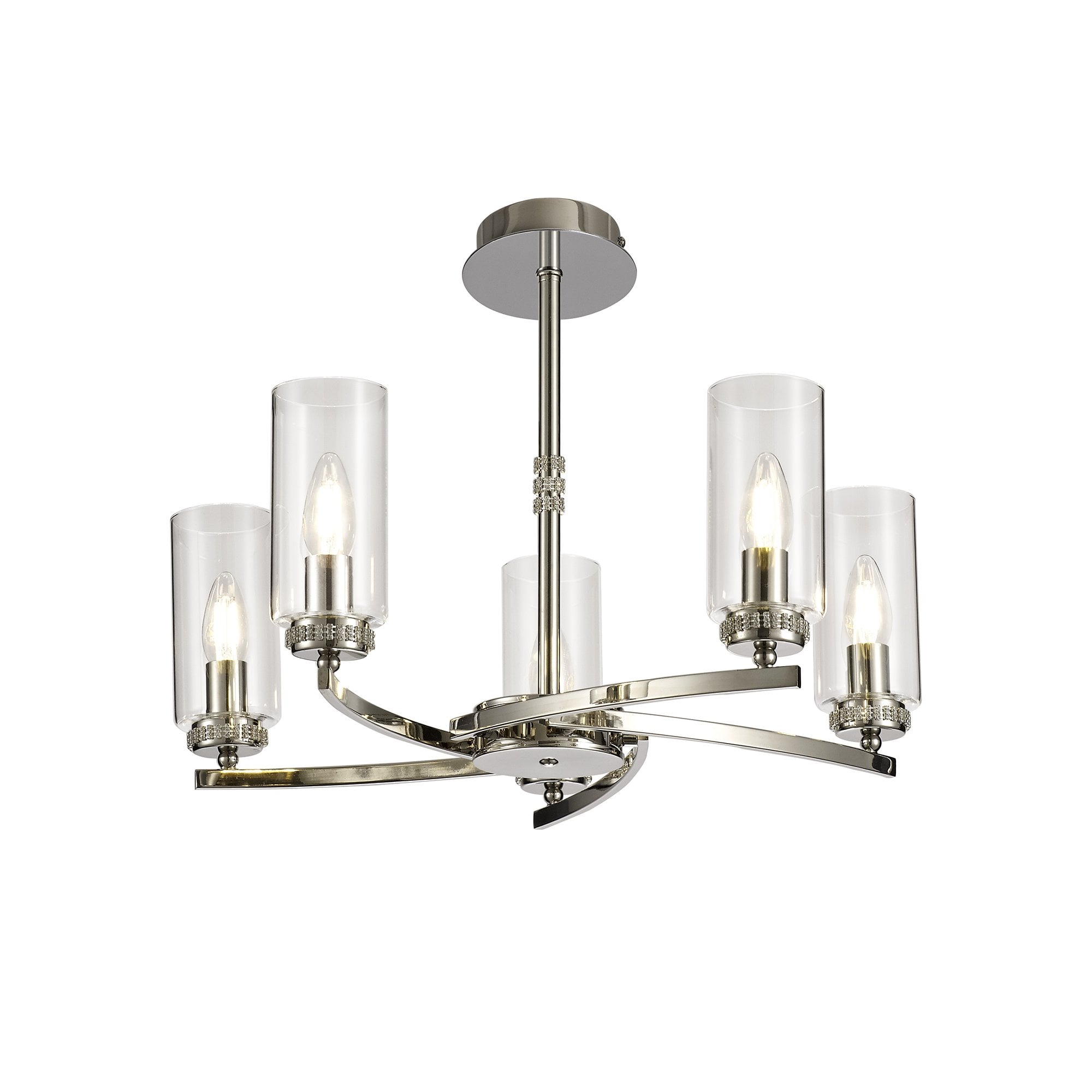 Benz Convertible 5 Light Ceiling Fitting In Polished Nickel Finish