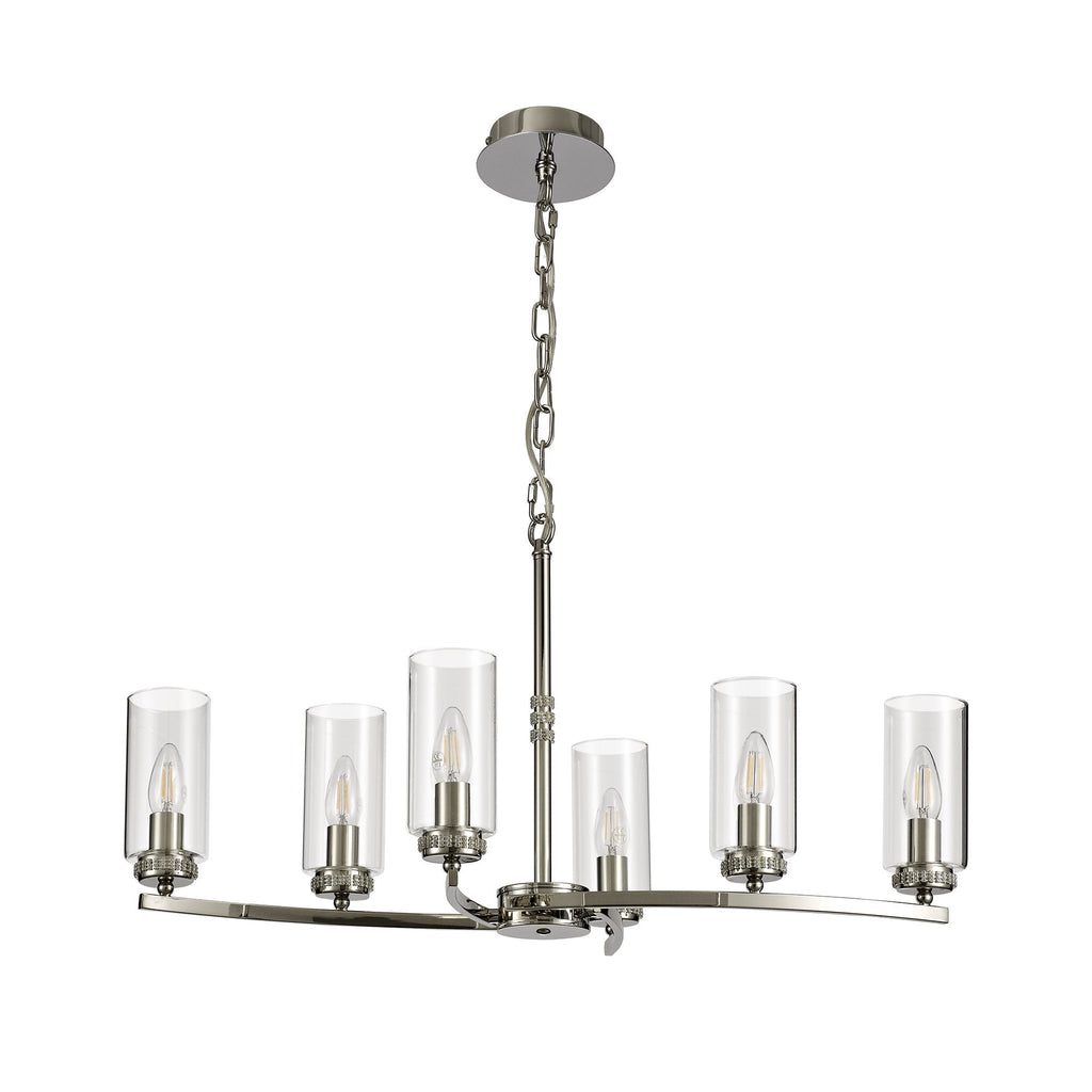 Benz Convertible 6 Light Ceiling Fitting In Polished Nickel Finish