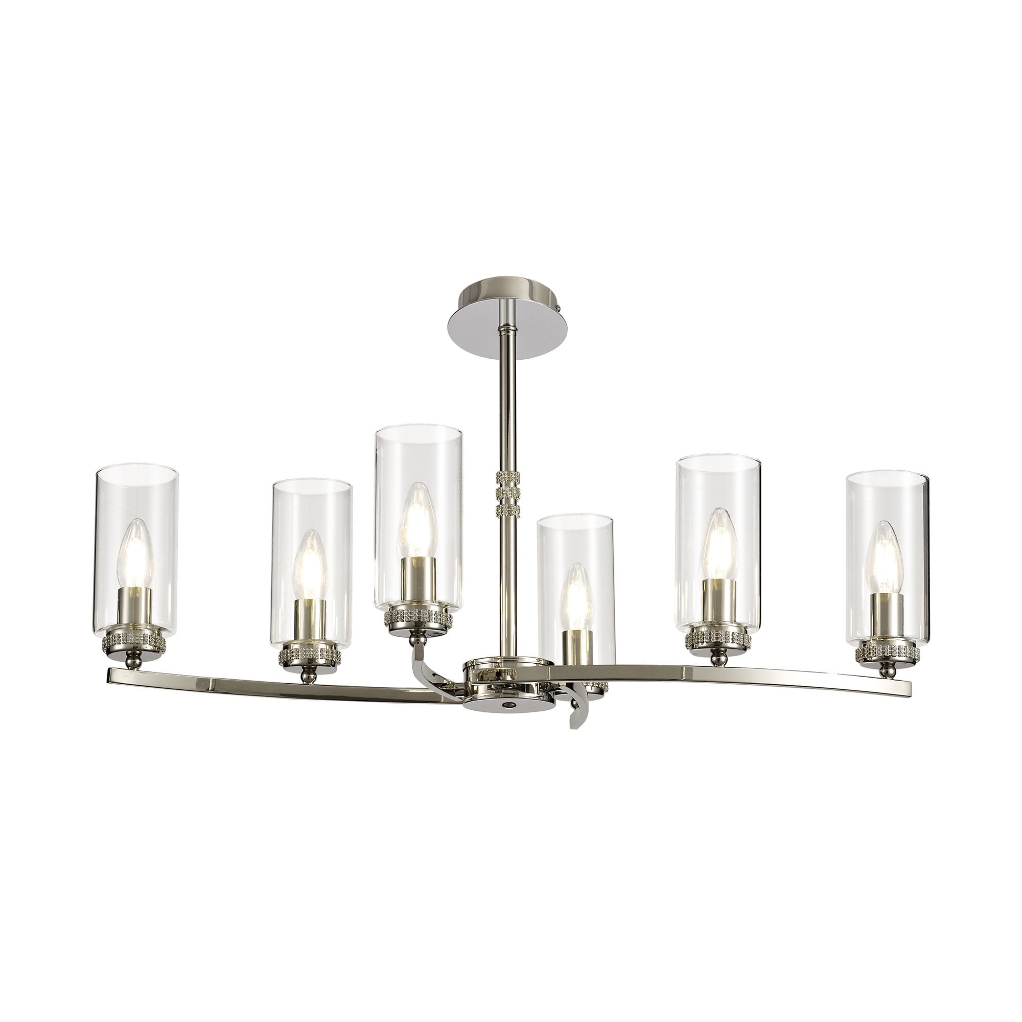 Benz Convertible 6 Light Ceiling Fitting In Polished Nickel Finish