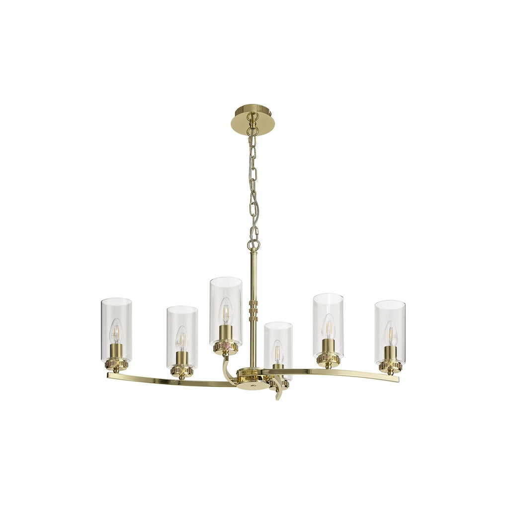 Benz Convertible 6 Light Ceiling Fitting In Polished Gold Finish