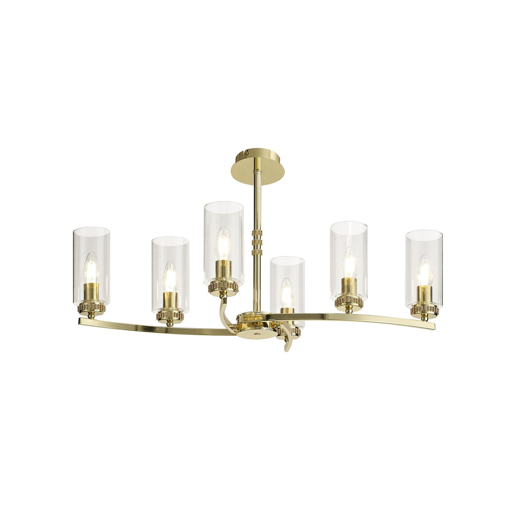 Benz Convertible 6 Light Ceiling Fitting In Polished Gold Finish