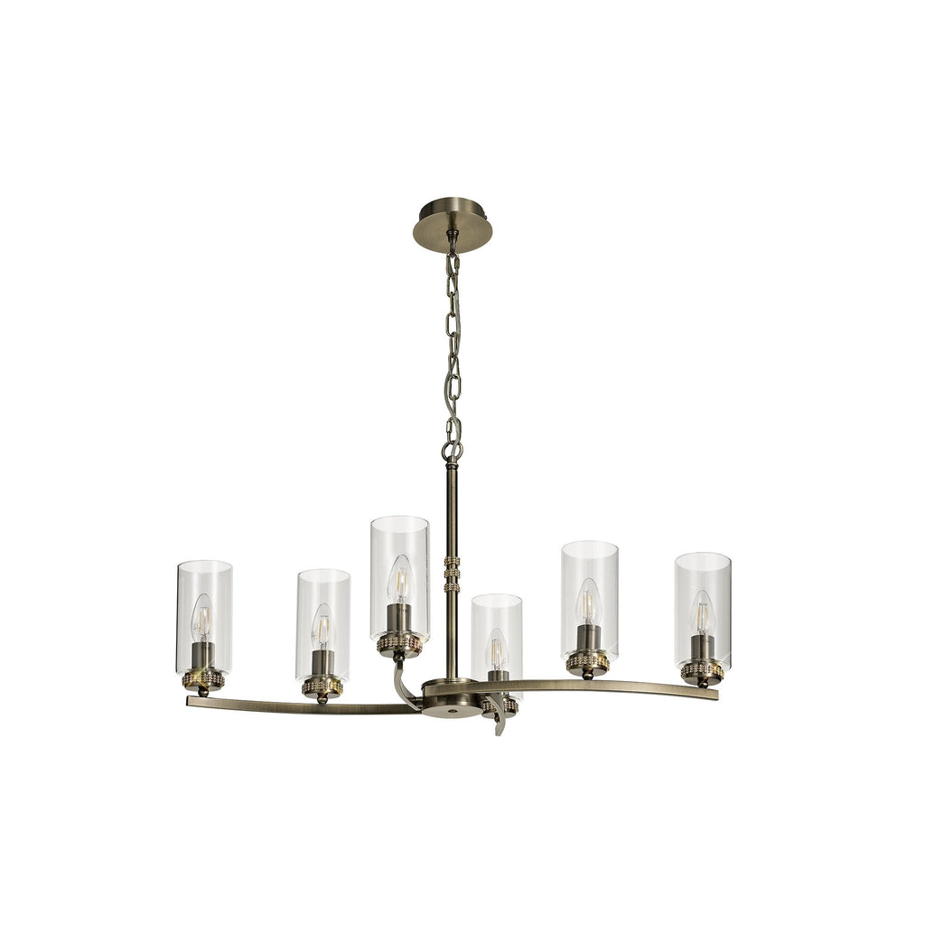 Benz Convertible 6 Light Ceiling Fitting In Antique Brass Finish