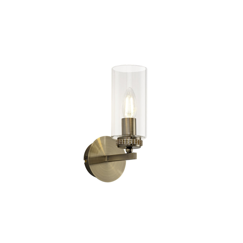 Benz Single Wall Light In Antique Brass Finish